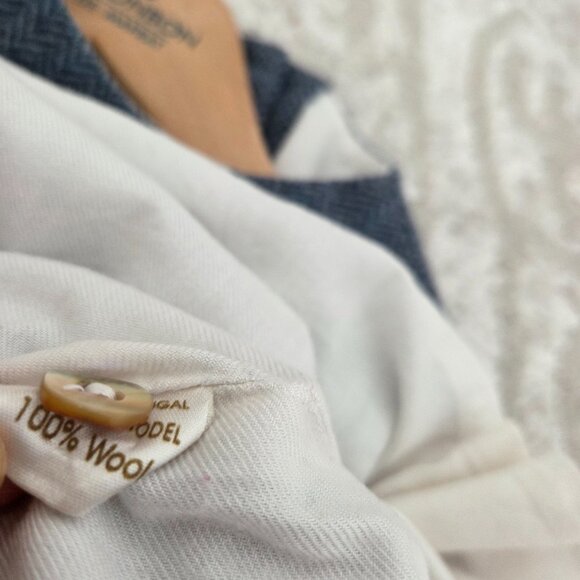 Papo d'anjo blue herringbone wool pinafore dress size 3 girls - Picture 8 of 9